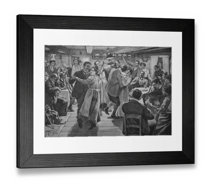 Framed Print : Evening entertainment in an inn in the Krkonose Mountains with dancing and music, Silesia, Germany, Poland, 1899, Historic, digital reproduction of a 19th century original, original date not known Framed Print : Evening entertainment in an inn in the Krkonose Mountains with dancing and music, Silesia, Germany, Poland, 1899, Historic, digital reproduction of a 19th century original, original date not known