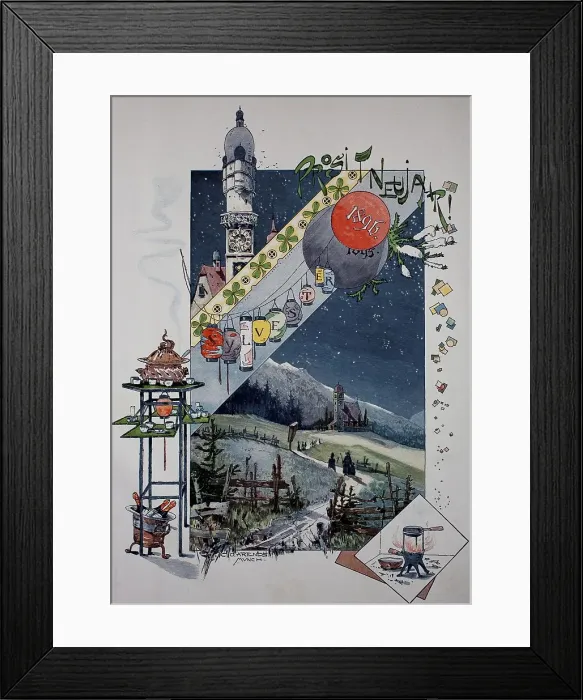 Framed Print : New Year's Eve and New Year's Day 1895, 1896, winter landscape in the mountains with a small church, symbolism, allegory for an ideal world, 1880, Germany, historical, digital reproduction of an original 19th century painting Framed Print : New Year's Eve and New Year's Day 1895, 1896, winter landscape in the mountains with a small church, symbolism, allegory for an ideal world, 1880, Germany, historical, digital reproduction of an original 19th century painting