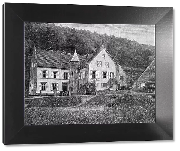 The Gensburg cottage near Niedeck Castle, Alsace, France, intended as a royal hunting lodge, Historic, digitally restored reproduction of an original 19th-century master copy