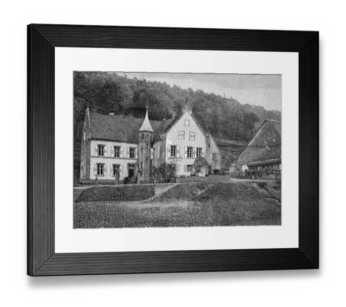 Framed Print : The Gensburg cottage near Niedeck Castle, Alsace, France, intended as a royal hunting lodge, Historic, digitally restored reproduction of an original 19th-century master copy Framed Print : The Gensburg cottage near Niedeck Castle, Alsace, France, intended as a royal hunting lodge, Historic, digitally restored reproduction of an original 19th-century master copy
