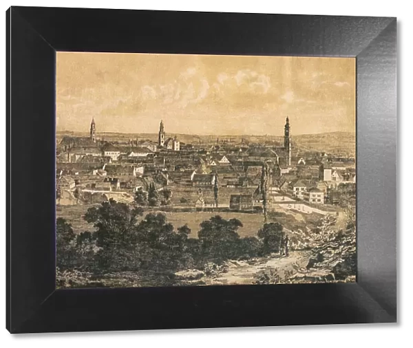 City of Erlangen, Bavaria, Germany, 19th century, Historic, digitally restored reproduction of an original 19th century original