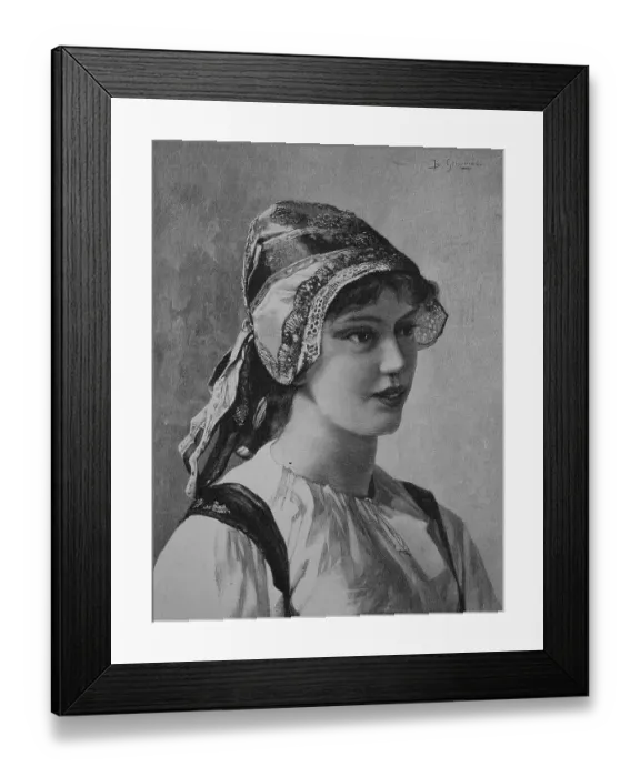 Framed Print : Young woman in traditional traditional costume from Friesland, Germany, 1880, Historic, digital reproduction of an original 19th century painting, original date not known Framed Print : Young woman in traditional traditional costume from Friesland, Germany, 1880, Historic, digital reproduction of an original 19th century painting, original date not known