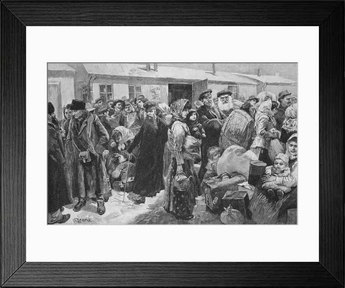 Framed Print : At the emigrant station in Ruhleben, Germany, Auswandererbahnhof Ruhleben was a transit and control station for emigrants on the Berlin-Hamburg railway near the Ruhleben freight station west of the then Berlin city area between 1891 and 1914 Framed Print : At the emigrant station in Ruhleben, Germany, Auswandererbahnhof Ruhleben was a transit and control station for emigrants on the Berlin-Hamburg railway near the Ruhleben freight station west of the then Berlin city area between 1891 and 1914