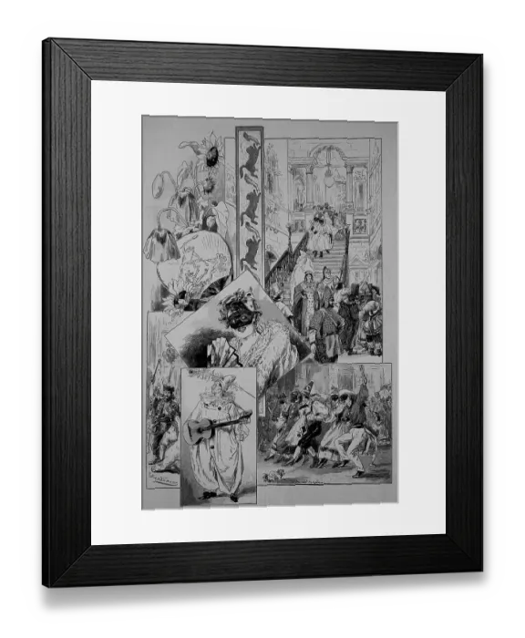 Framed Print : The Carnival in Duesseldorf, various scenes, Germany, 1899, Historic, digital reproduction of an original 19th century master, original date not known Framed Print : The Carnival in Duesseldorf, various scenes, Germany, 1899, Historic, digital reproduction of an original 19th century master, original date not known
