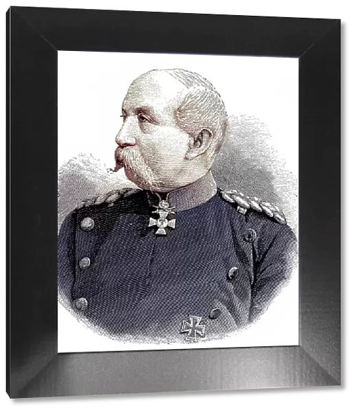 Gustav Adolf Oskar Wilhelm Freiherr von Meerscheidt-Huellessem, 15 October 1825 - 26 December 1895, was a Prussian officer, last General of the Infantry, Germany, digitally restored reproduction of a 19th century original