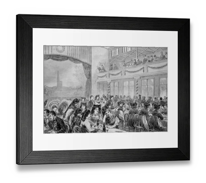 Framed Print : The imperial maneuver in Strasbourg, the lunch of the peasants from Alsace in Tivoli, France, Historisch, historical, digitally improved reproduction of an original from the 19th century, digitally restored reproduction of an original from the 19th