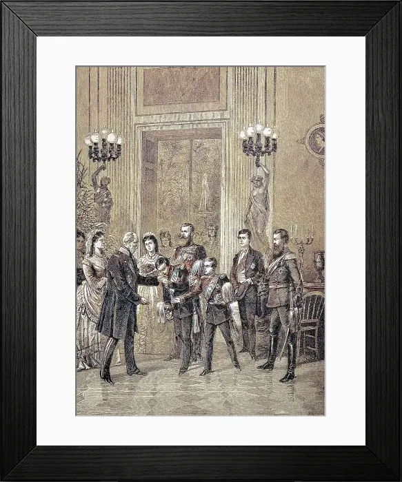 Framed Print : Wilhelm I. or Wilhelm I. full name is Wilhelm Friedrich Ludwig von Hohenzollern, 22nd March 1797, 9th March 1888, was King of Prussia and the first German Emperor, the family congratulated him on his 78th birthday on 22nd March 1875, Germany Framed Print : Wilhelm I. or Wilhelm I. full name is Wilhelm Friedrich Ludwig von Hohenzollern, 22nd March 1797, 9th March 1888, was King of Prussia and the first German Emperor, the family congratulated him on his 78th birthday on 22nd March 1875, Germany