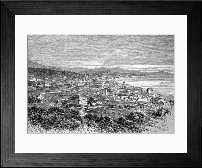 Framed Print : View of Pegli near Genoa in 1880, Italy, digitally restored reproduction of an original 19th-century painting Framed Print : View of Pegli near Genoa in 1880, Italy, digitally restored reproduction of an original 19th-century painting