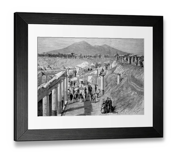 Framed Print : Commemoration of the eighteenth centenary of the destruction of Pompeii, Italy, digitally restored reproduction of an original 19th century artwork Framed Print : Commemoration of the eighteenth centenary of the destruction of Pompeii, Italy, digitally restored reproduction of an original 19th century artwork