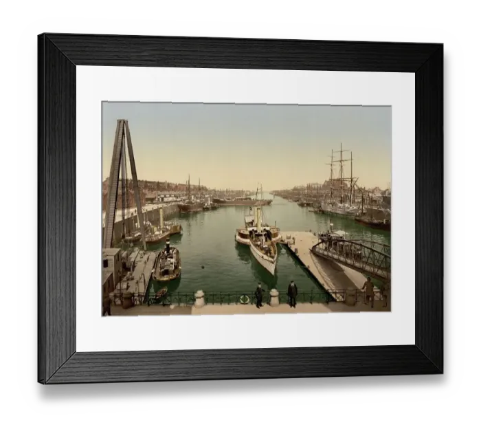 Framed Print : The Port of Bremen, Germany, Historic, digitally restored reproduction of a photochrome print from the 1890s Framed Print : The Port of Bremen, Germany, Historic, digitally restored reproduction of a photochrome print from the 1890s