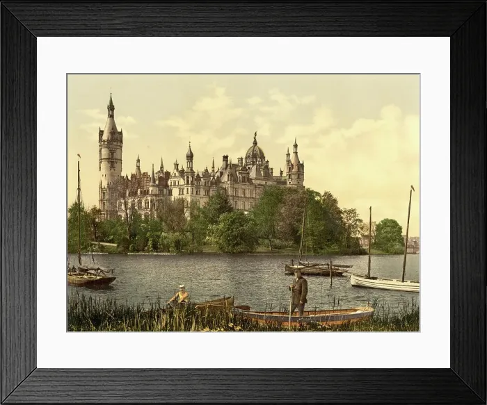 Framed Print : The castle in Schwerin, Mecklenburg-Vorpommern, Germany, Historic, digitally restored reproduction of a photochrome print from the 1890s Framed Print : The castle in Schwerin, Mecklenburg-Vorpommern, Germany, Historic, digitally restored reproduction of a photochrome print from the 1890s