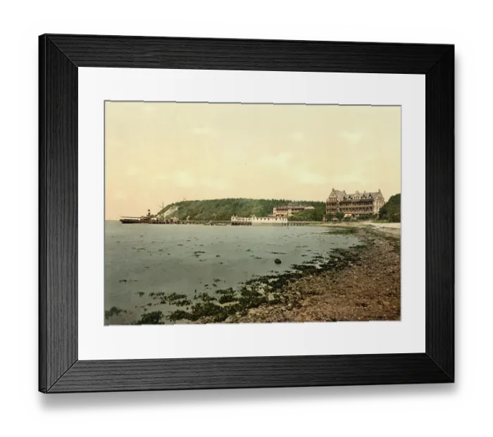 Framed Print : The beach and the hotel of Gluecksburg, Schleswig-Holstein, Germany, Historic, digitally restored reproduction of a photochrome print from the 1890s Framed Print : The beach and the hotel of Gluecksburg, Schleswig-Holstein, Germany, Historic, digitally restored reproduction of a photochrome print from the 1890s