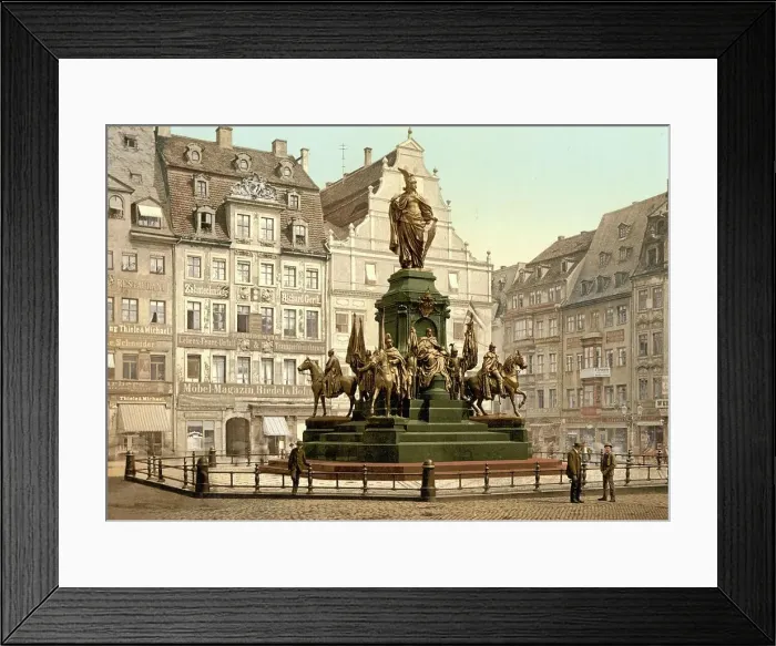 Framed Print : Victory Monument, Monument in Leipzig, Saxony, Germany, Historical, digitally restored reproduction of a photochrome print from the 1890s Framed Print : Victory Monument, Monument in Leipzig, Saxony, Germany, Historical, digitally restored reproduction of a photochrome print from the 1890s