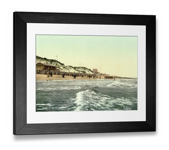 Framed Print : The Mens Beach on Sylt, Westerland, Schleswig-Holstein, Germany, Historic, digitally restored reproduction of a photochrome print from the 1890s Framed Print : The Mens Beach on Sylt, Westerland, Schleswig-Holstein, Germany, Historic, digitally restored reproduction of a photochrome print from the 1890s