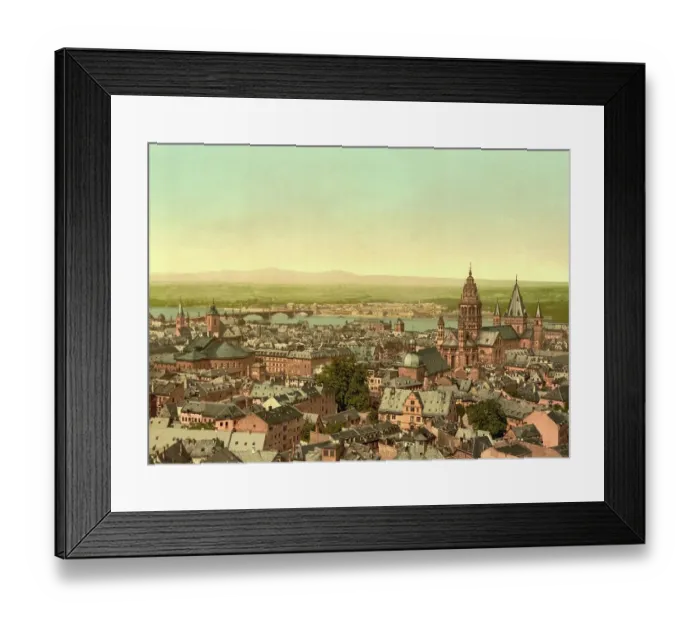 Framed Print : Mainz in Rhineland-Palatinate, Germany, Historic, digitally restored reproduction of a photochromic print from the 1890s