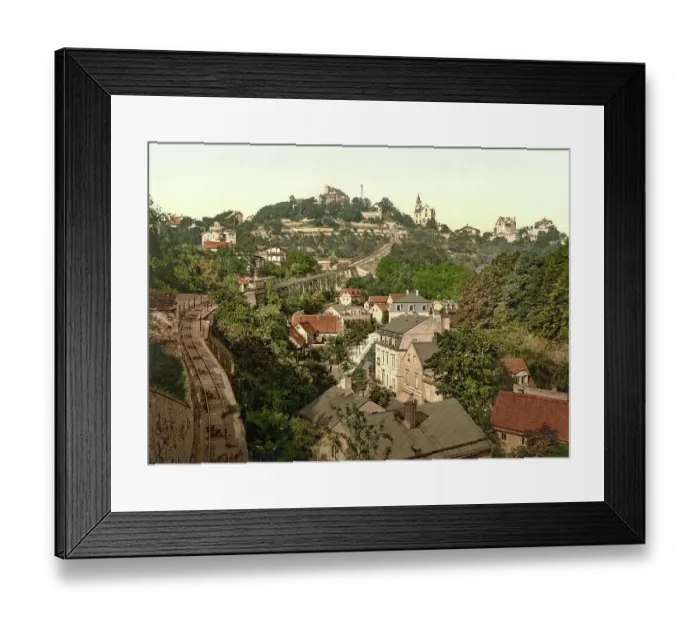 Framed Print : Loschwitz in Saxony, Germany, Historic, digitally restored reproduction of a photochrome print from the 1890s Framed Print : Loschwitz in Saxony, Germany, Historic, digitally restored reproduction of a photochrome print from the 1890s