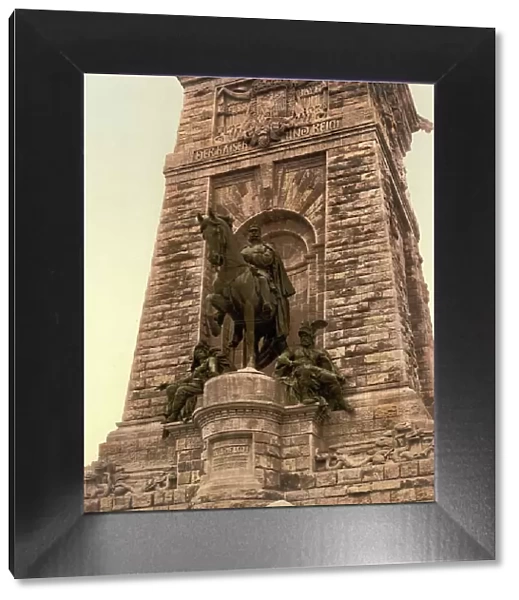 The Kyffhaeuser Monument in Thuringia, Germany, Historic, digitally restored reproduction of a photochromic print from the 1890s