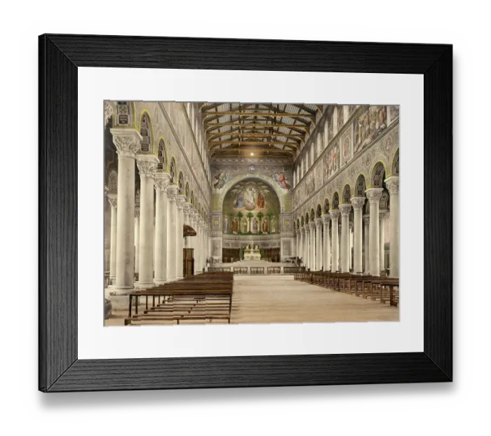 Framed Print : Interior view of the Basilica Kloster Sankt Bonifaz in Munich, Bavaria, Germany, Historic, digitally restored reproduction of a photochrome print from the 1890s Framed Print : Interior view of the Basilica Kloster Sankt Bonifaz in Munich, Bavaria, Germany, Historic, digitally restored reproduction of a photochrome print from the 1890s