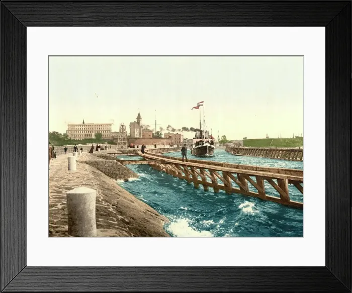 Framed Print : The harbour of Kolberg in Pomerania, formerly Germany, today Kolobrzeg, Poland, Historic, photochrome print from the 1890s Framed Print : The harbour of Kolberg in Pomerania, formerly Germany, today Kolobrzeg, Poland, Historic, photochrome print from the 1890s