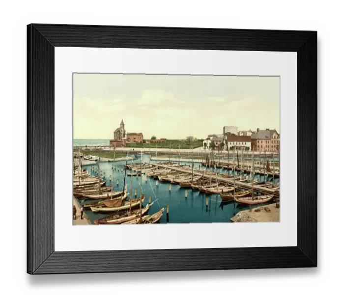 Framed Print : The harbour of Kolberg in Pomerania, formerly Germany, today Kolobrzeg, Poland, Historic, photochrome print from the 1890s Framed Print : The harbour of Kolberg in Pomerania, formerly Germany, today Kolobrzeg, Poland, Historic, photochrome print from the 1890s
