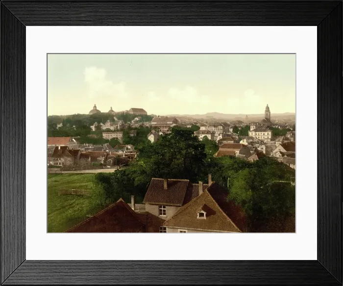 Framed Print : Gotha with the Inselberg, Thuringia, Germany, Historic, Photochrome print from the 1890s Framed Print : Gotha with the Inselberg, Thuringia, Germany, Historic, Photochrome print from the 1890s