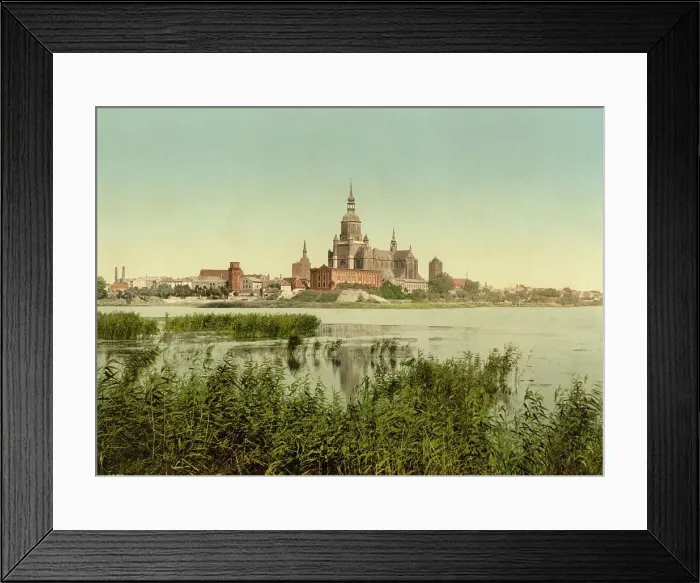 Framed Print : Stralsund in Mecklenburg-Western Pomerania, Germany, Historical, Photochrome print from the 1890s Framed Print : Stralsund in Mecklenburg-Western Pomerania, Germany, Historical, Photochrome print from the 1890s