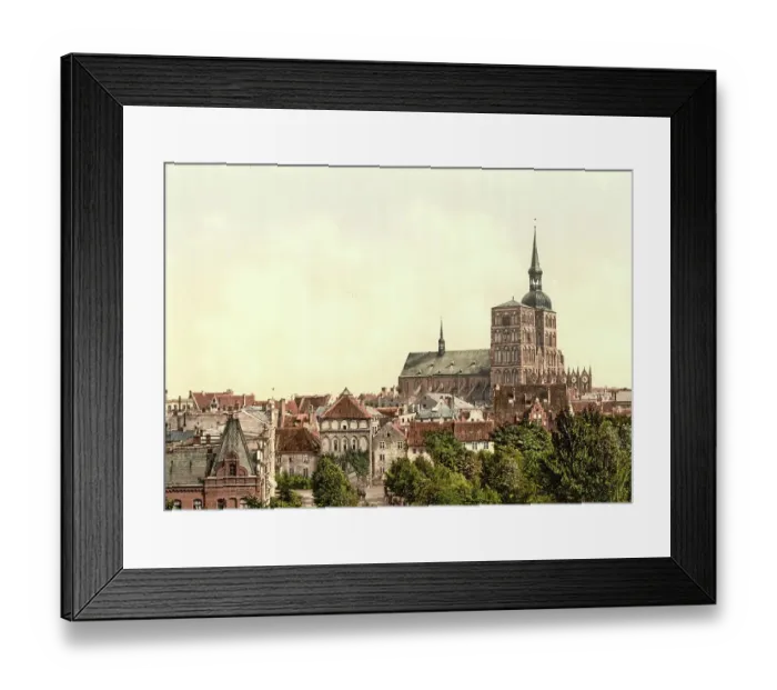 Framed Print : Stralsund in Mecklenburg-Western Pomerania, Germany, Historical, Photochrome print from the 1890s Framed Print : Stralsund in Mecklenburg-Western Pomerania, Germany, Historical, Photochrome print from the 1890s