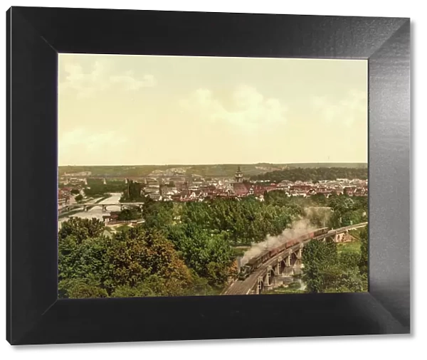 Bad Cannstatt in Baden-Wuerttemberg, Germany, Historical, photochrome print from the 1890s