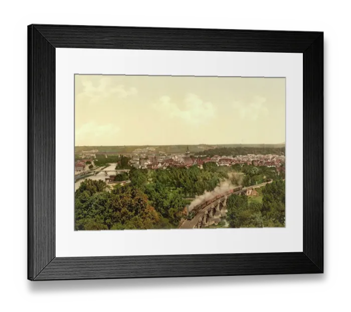 Framed Print : Bad Cannstatt in Baden-Wuerttemberg, Germany, Historical, photochrome print from the 1890s Framed Print : Bad Cannstatt in Baden-Wuerttemberg, Germany, Historical, photochrome print from the 1890s