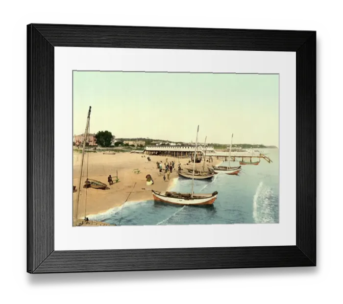 Framed Print : Beach promenade in Ahlbeck in Mecklenburg-Western Pomerania, Germany, Historic, Photochrome print from the 1890s Framed Print : Beach promenade in Ahlbeck in Mecklenburg-Western Pomerania, Germany, Historic, Photochrome print from the 1890s