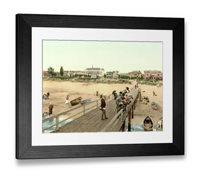 Framed Print : Beach promenade in Ahlbeck in Mecklenburg-Western Pomerania, Germany, Historic, Photochrome print from the 1890s Framed Print : Beach promenade in Ahlbeck in Mecklenburg-Western Pomerania, Germany, Historic, Photochrome print from the 1890s