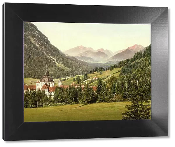 Ettal and the Ammergebirge, Upper Bavaria, Bavaria, Germany, Historical, Photochrome print from the 1890s