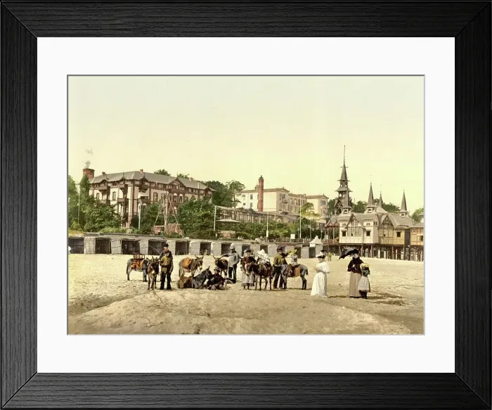 Framed Print : The Casino and the Pier of Heringsdorf, Mecklenburg-Western Pomerania, Germany, Historic, Photochrome print from the 1890s Framed Print : The Casino and the Pier of Heringsdorf, Mecklenburg-Western Pomerania, Germany, Historic, Photochrome print from the 1890s