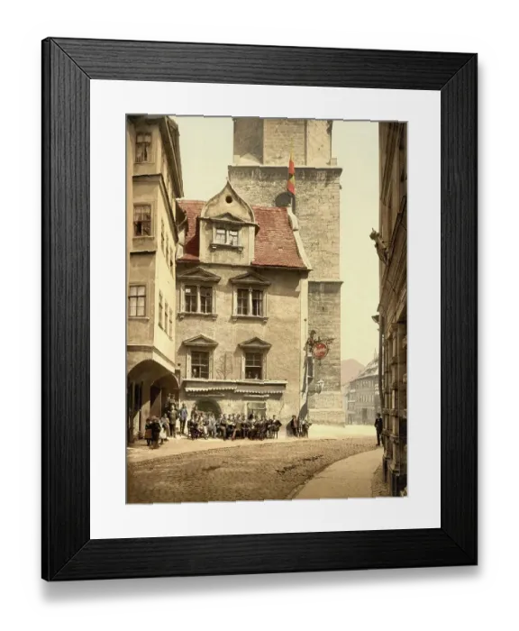 Framed Print : The Burgkeller in Jena in Thuringia, Germany, Historical, Photochrome print from the 1890s