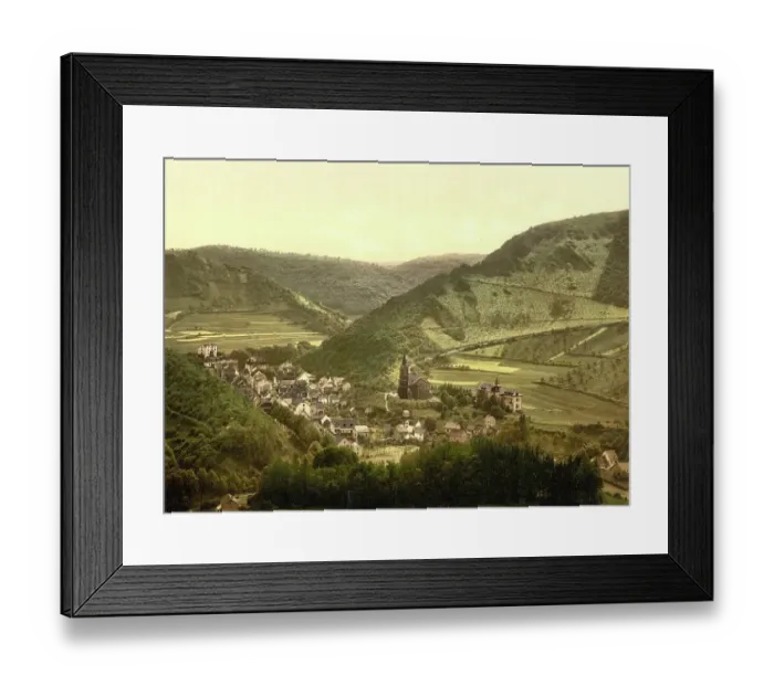 Framed Print : Bertrich in Rhineland-Palatinate, Germany, Historic, Photochrome print from the 1890s Framed Print : Bertrich in Rhineland-Palatinate, Germany, Historic, Photochrome print from the 1890s