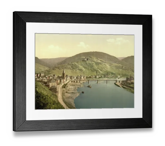 Framed Print : Bernkastel-Kues an der Moselle, Rhineland-Palatinate, Germany, Historic, Photochrome print from the 1890s Framed Print : Bernkastel-Kues an der Moselle, Rhineland-Palatinate, Germany, Historic, Photochrome print from the 1890s