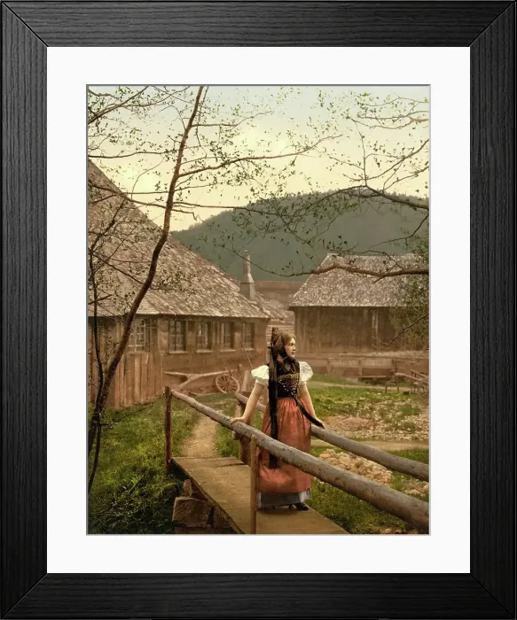 Framed Print : Woman in traditional traditional costume from the Black Forest, Germany, historical, photochrome print from the 1890s Framed Print : Woman in traditional traditional costume from the Black Forest, Germany, historical, photochrome print from the 1890s