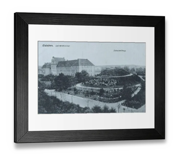 Framed Print : Scherbelberg and teachers seminar in Eisleben, Mansfeld-Suedharz district, Saxony-Anhalt, Germany, view from around 1910, digital reproduction of a historical postcard, from the time, exact date unknown Framed Print : Scherbelberg and teachers seminar in Eisleben, Mansfeld-Suedharz district, Saxony-Anhalt, Germany, view from around 1910, digital reproduction of a historical postcard, from the time, exact date unknown