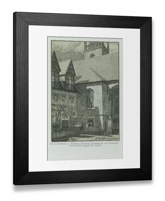 Framed Print : Annenkirche in Eisleben, county Mansfeld-Suedharz, Saxony-Anhalt, Germany, view around ca 1910, digital reproduction of a historical postcard, from that time, exact date unknown