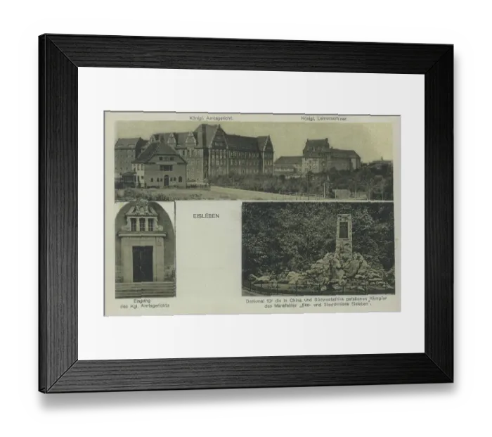 Framed Print : Eisleben, county Mansfeld-Suedharz, Saxony-Anhalt, Germany, view around ca 1910, digital reproduction of a historical postcard, from that time, exact date unknown Framed Print : Eisleben, county Mansfeld-Suedharz, Saxony-Anhalt, Germany, view around ca 1910, digital reproduction of a historical postcard, from that time, exact date unknown