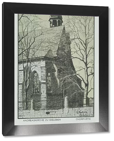 St. Andrew's Church, Eisleben, Mansfeld-Suedharz County, Saxony-Anhalt, Germany, view from around 1910, digital reproduction of a historical postcard, from that time, exact date unknown