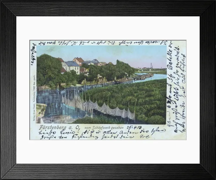 Framed Print : Fuerstenberg an der Oder, Brandenburg, Germany, view around ca 1910, digital reproduction of a historical postcard, from that time, exact date unknown Framed Print : Fuerstenberg an der Oder, Brandenburg, Germany, view around ca 1910, digital reproduction of a historical postcard, from that time, exact date unknown