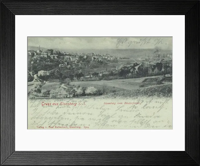 Framed Print : Eisenberg S. _A, Thuringia, Germany, view around ca 1910, digital reproduction of a historical postcard, from that time, exact date unknown Framed Print : Eisenberg S. _A, Thuringia, Germany, view around ca 1910, digital reproduction of a historical postcard, from that time, exact date unknown