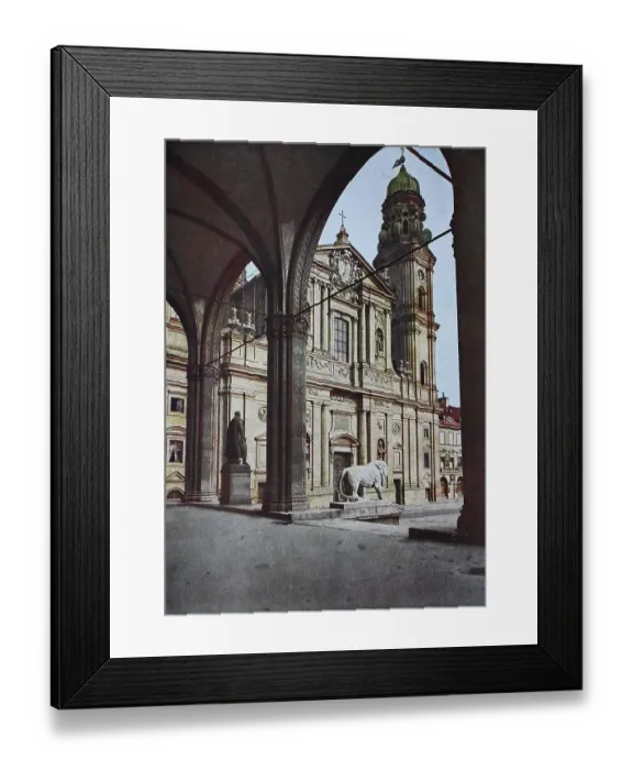 Framed Print : Historic photograph circa 1880 of the Feldherrnhalle and Theatine Church in Munich, Bavaria, Germany, historic, digitally restored reproduction of a 19th century original Framed Print : Historic photograph circa 1880 of the Feldherrnhalle and Theatine Church in Munich, Bavaria, Germany, historic, digitally restored reproduction of a 19th century original