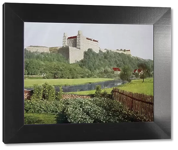 Historical photo around 1880 of Willibaldsburg Castle near Eichstaett, Bavaria, Germany, historical, digitally restored reproduction of a 19th century original