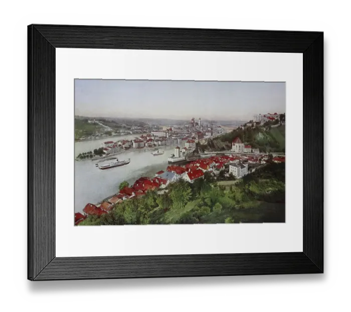 Framed Print : Historical photo of Passau, Bavaria, Germany, historical, digitally restored reproduction of a 19th century original Framed Print : Historical photo of Passau, Bavaria, Germany, historical, digitally restored reproduction of a 19th century original