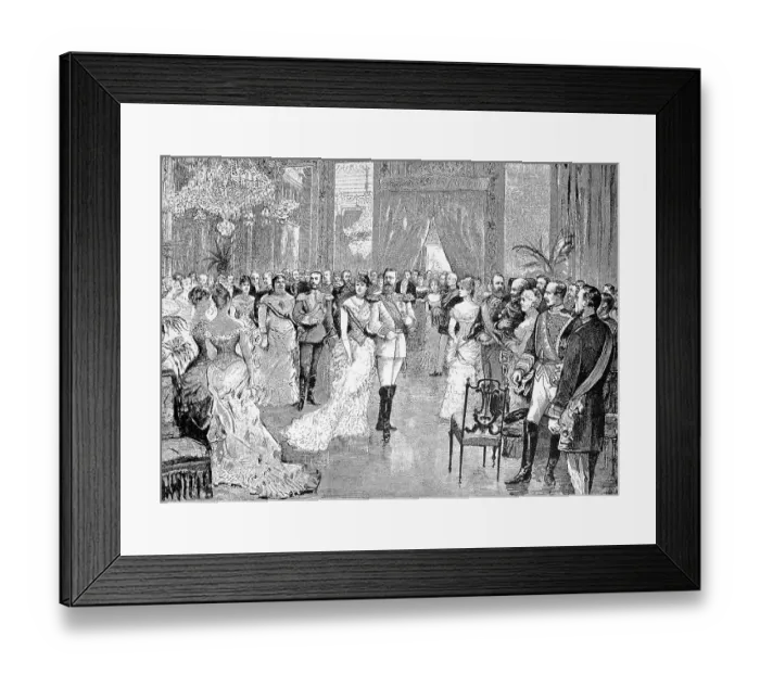 Framed Print : Crown Prince Frederick William at the Royal Court in Madrid in November 1884, Spain, historical, digitally restored reproduction of a 19th century original Framed Print : Crown Prince Frederick William at the Royal Court in Madrid in November 1884, Spain, historical, digitally restored reproduction of a 19th century original