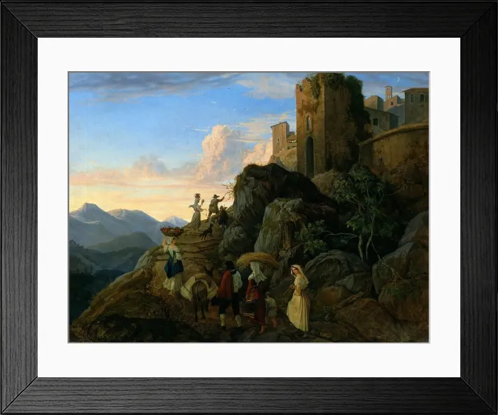 Framed Print : The Italian mountain town of Civitella, today Bellegra, Italy, Painting by Ludwig Richter, Historic, digitally restored reproduction of a historical original Framed Print : The Italian mountain town of Civitella, today Bellegra, Italy, Painting by Ludwig Richter, Historic, digitally restored reproduction of a historical original