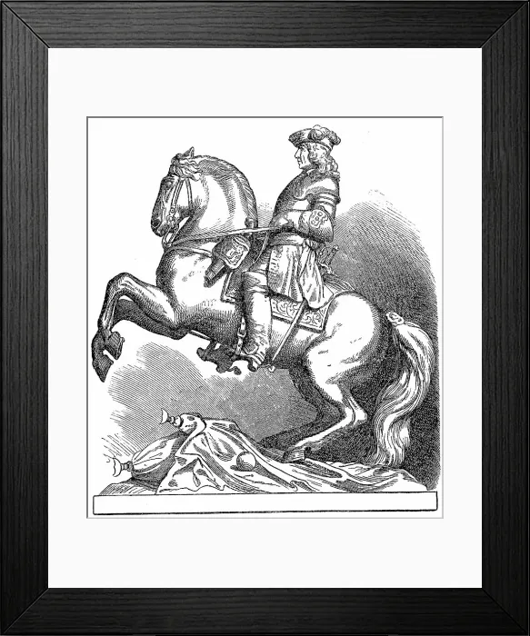 Framed Print : Equestrian statue of Prince Eugene in Vienna, in 1879, Austria, Historic, digitally restored reproduction of an original 19th century artwork, exact original date unknown