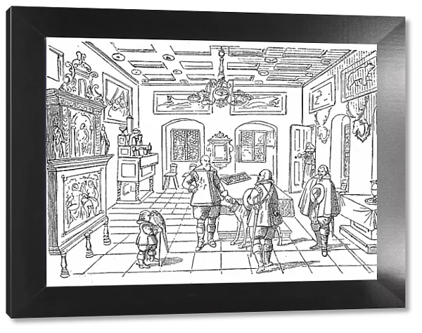 Cultural state in the 17th century, princely living room in 1639, Germany, Historic, digitally restored reproduction of an original from the 19th century, exact original date unknown